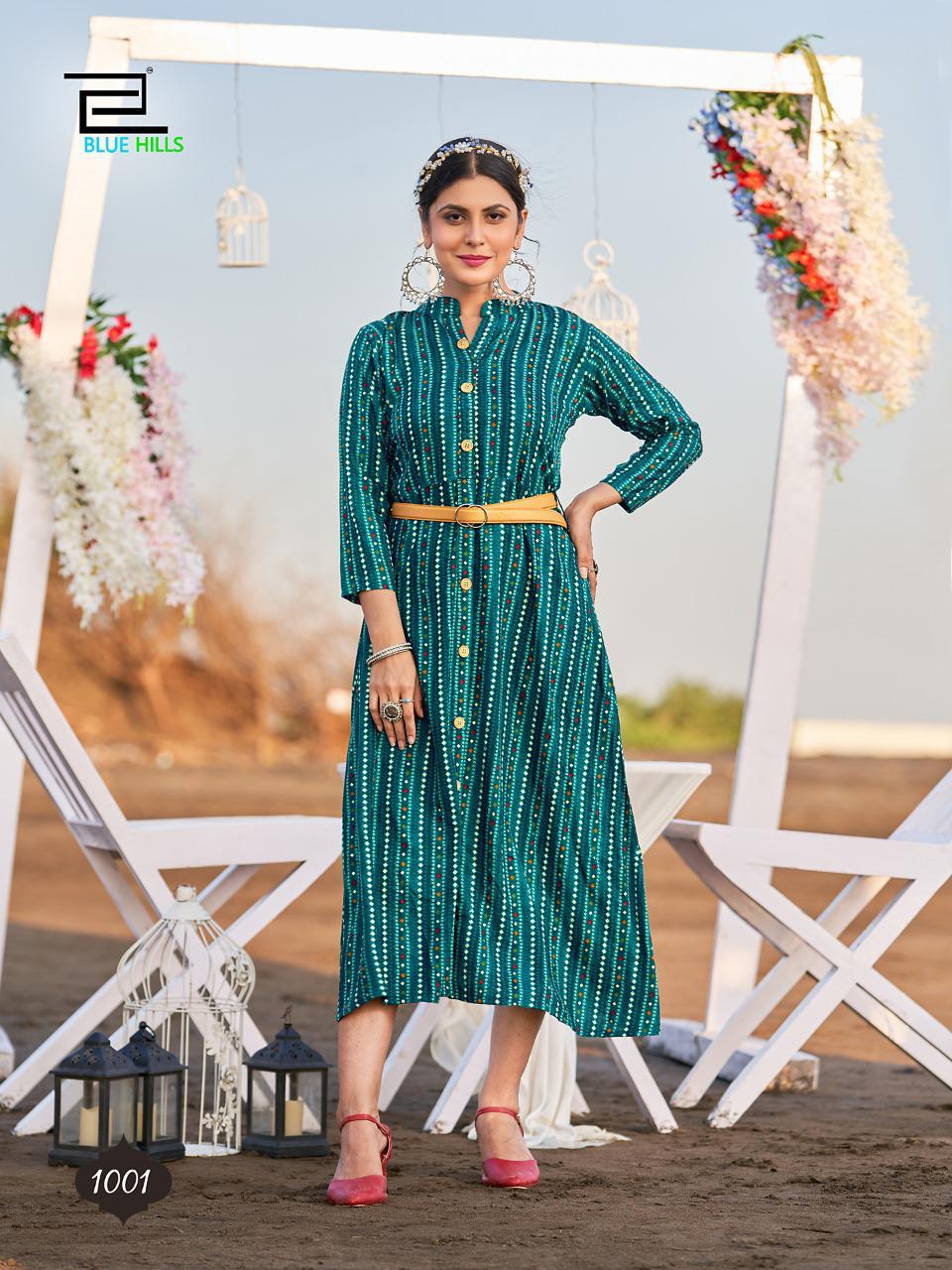 Blue Hills Bro Code 1 Wholesale Party Wear Kurti Catalog
